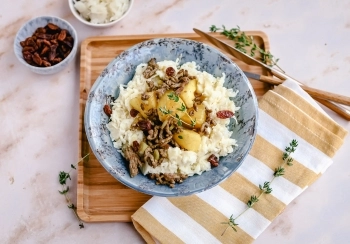 Zuurkool stamppot met gehakt & ananas