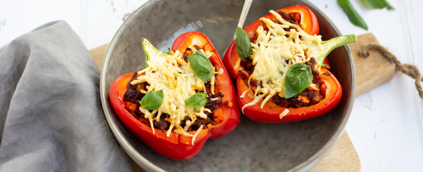 Paprika met gehakt uit de oven