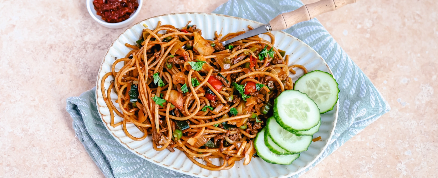 Bami met gehakt &amp; wokgroenten