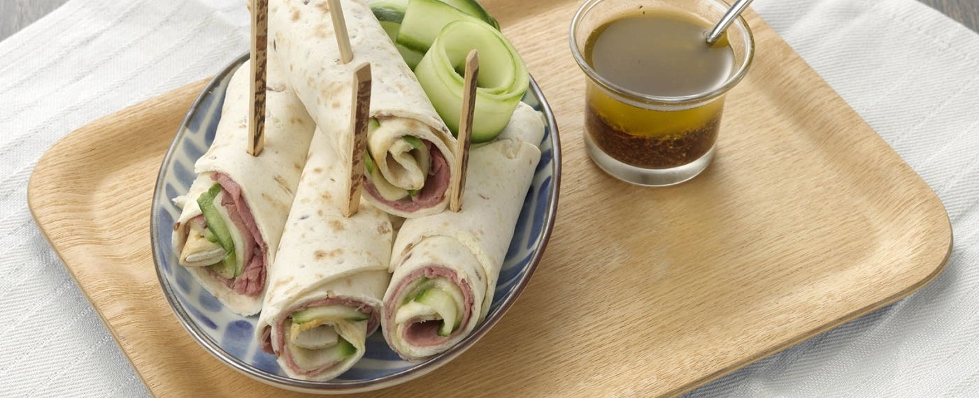 Aziatische wrap met rosbief & gember