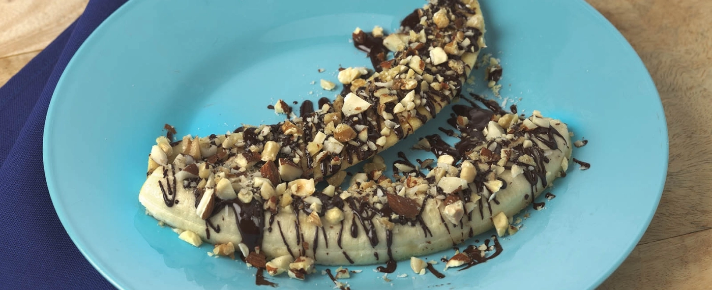 Banaan boot met pure chocolade & nootjes