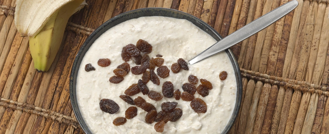 Bananenmousse met havermout & rozijnen