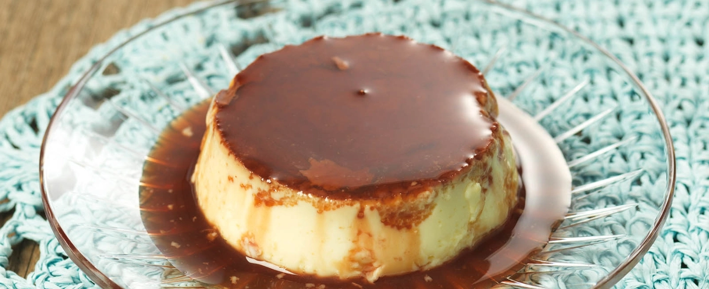 Crème caramel met dadelstroop