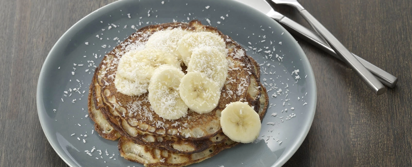 Eiwitrijke pannenkoekjes met banaan
