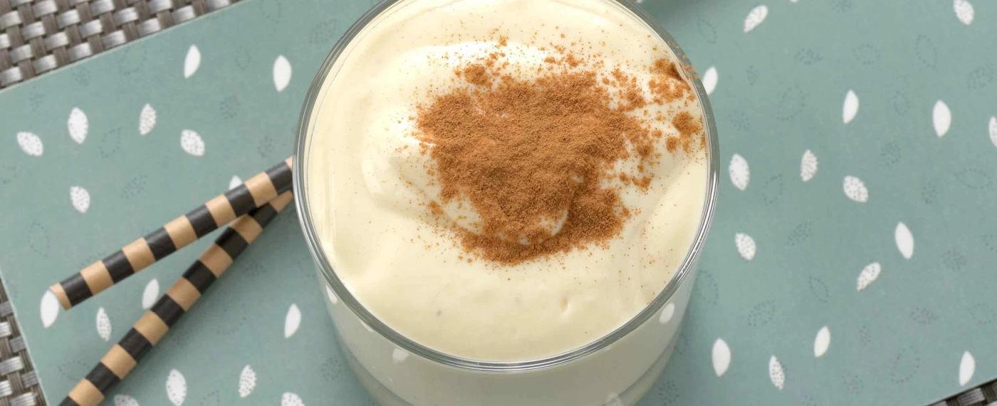 Eiwitshake met mango, banaan & kaneel