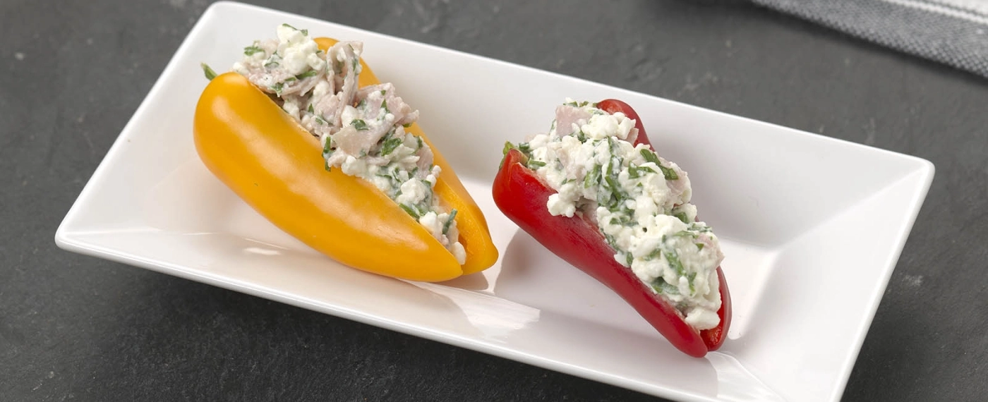 Gevulde puntpaprika met hamsalade