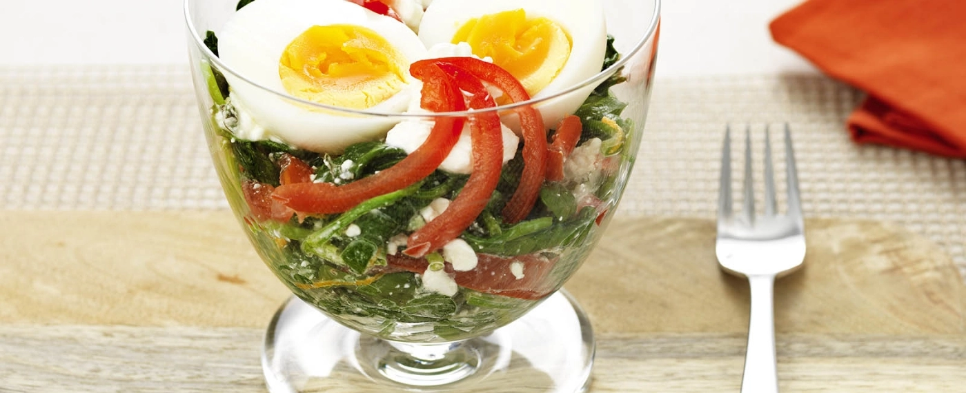 Super gezond eitje met spinazie & cottage cheese