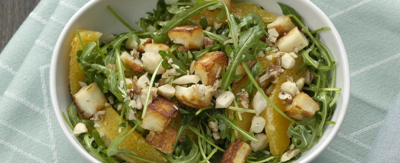 Halloumi met sinaasappelsalade