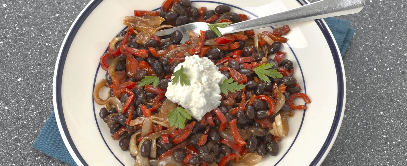 Mexicaanse zwarte bonen met paprika