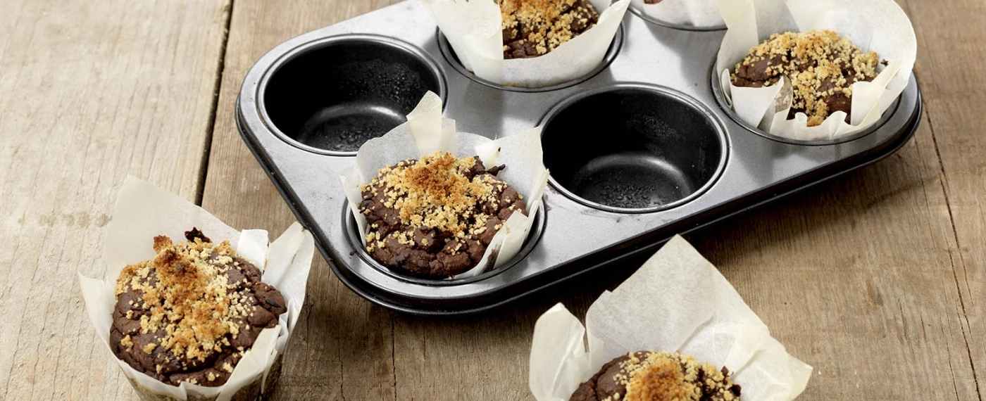 Muffins van zwarte bonen & chocola