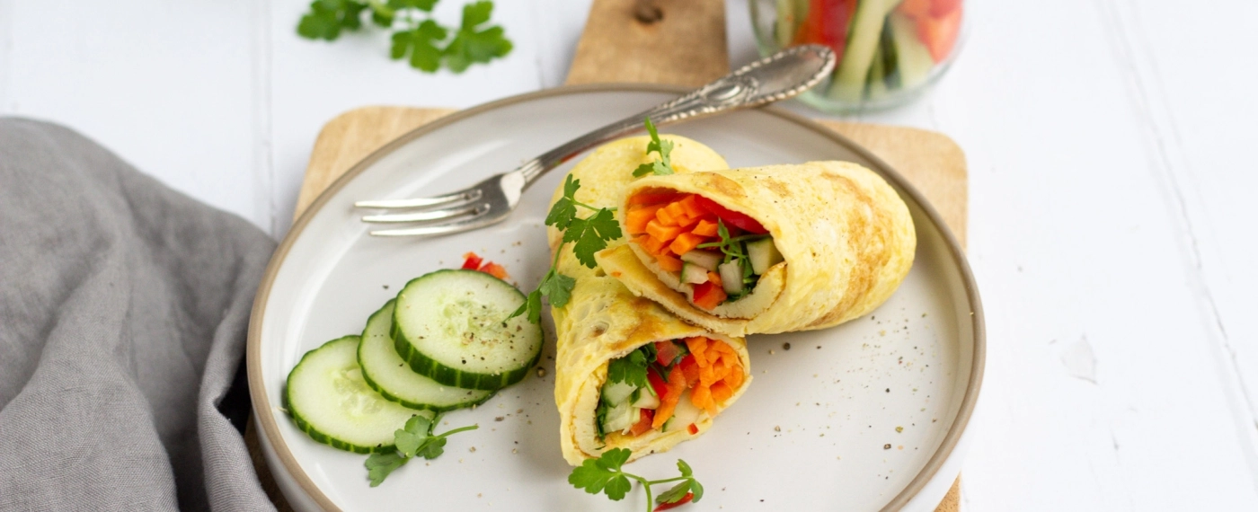 Omelet wrap met groenten