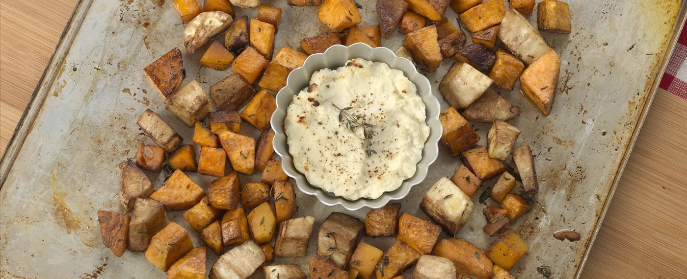 Makkelijke ovenschotel met pompoen & pastinaak