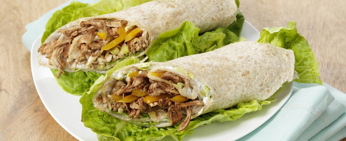 Pulled chicken wrap