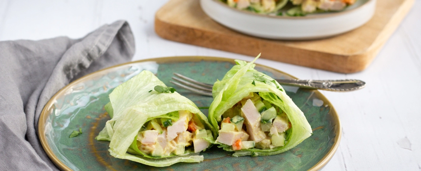 Sla wraps met kip kerrie