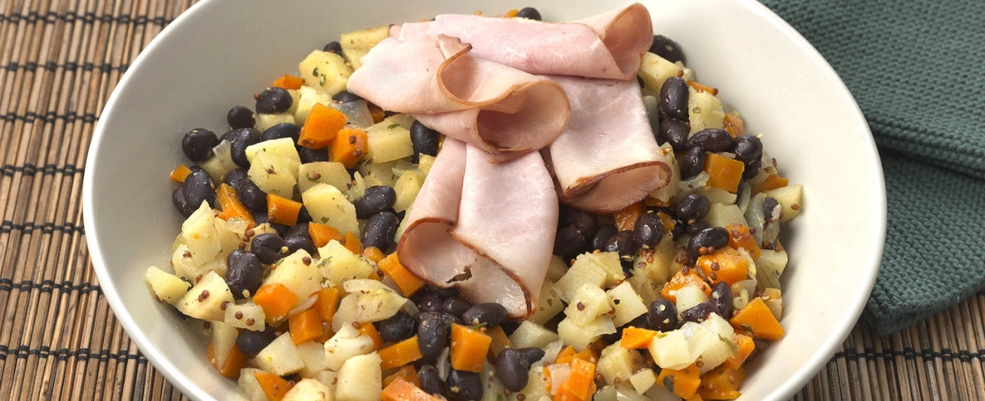 Zwarte bonen met ham & pastinaak