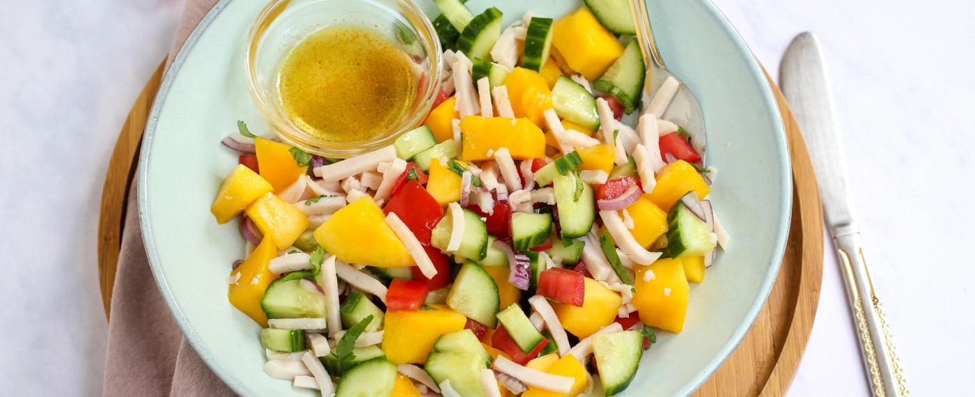 Salade met kipreepjes & mango
