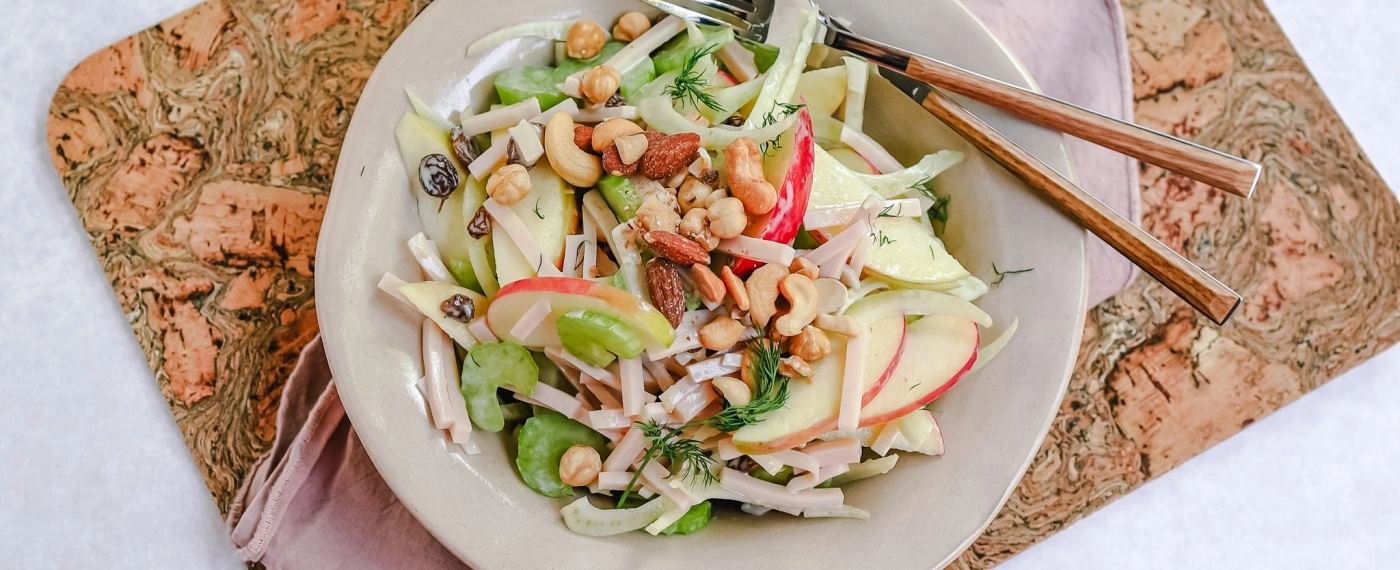 Venkelsalade met appel & kipreepjes