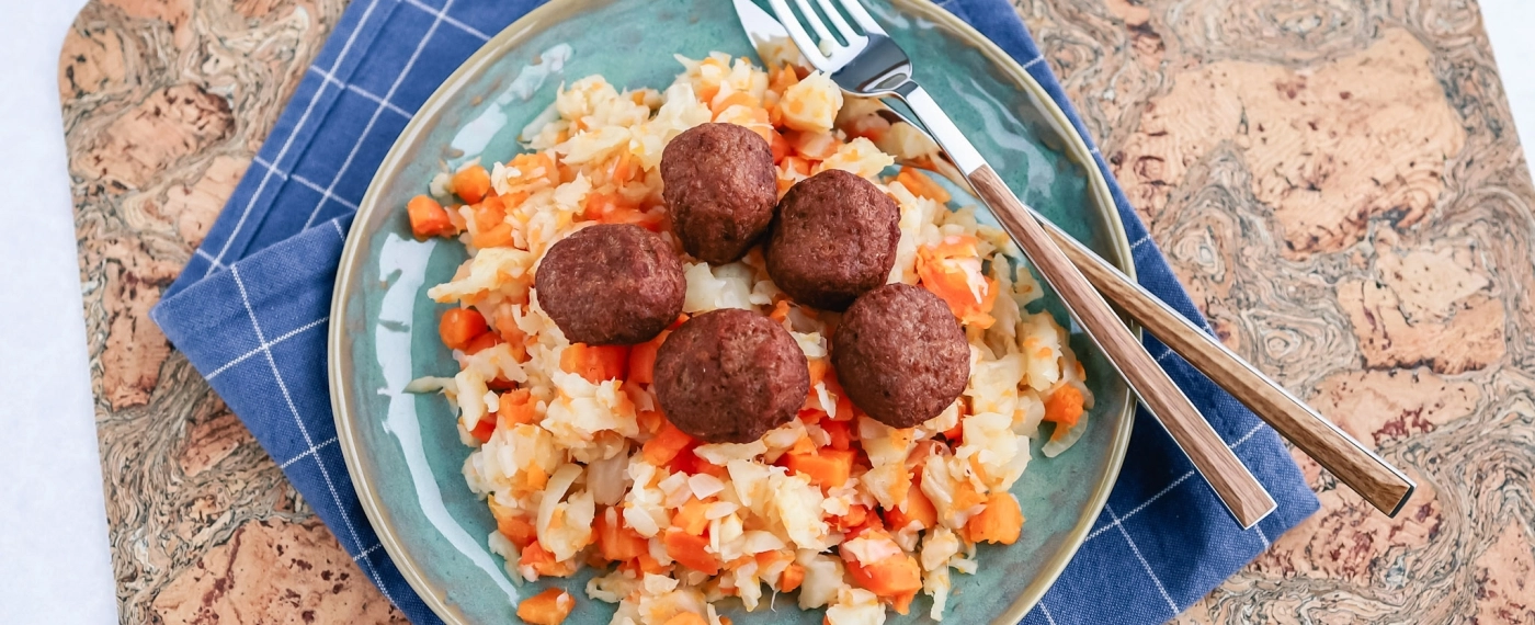 Wortel & knolselderij stamppot met falafel