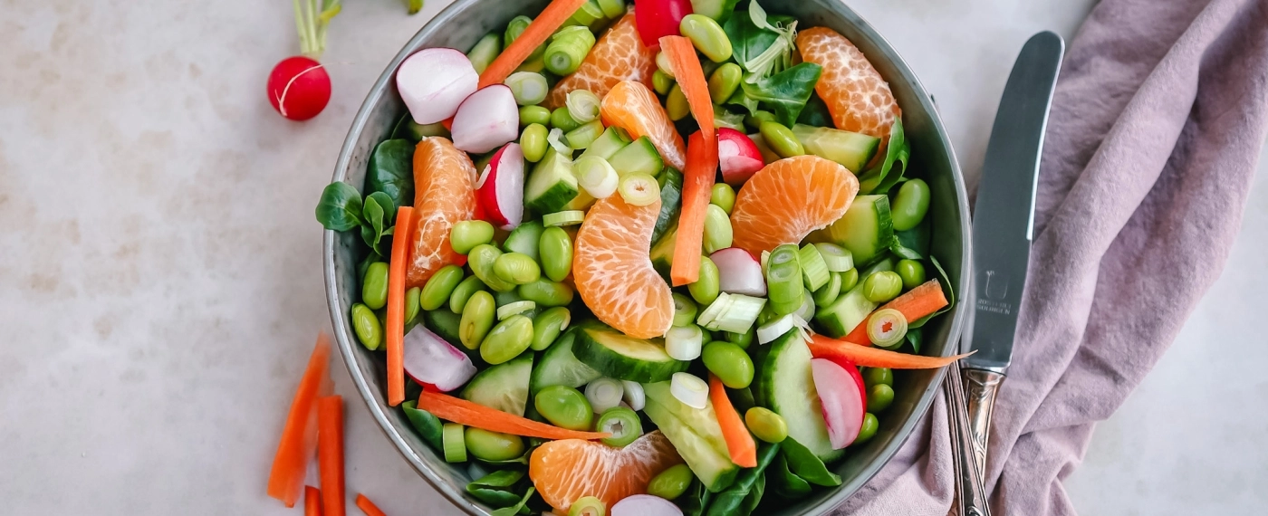 Salade met mandarijn & edamame boontjes