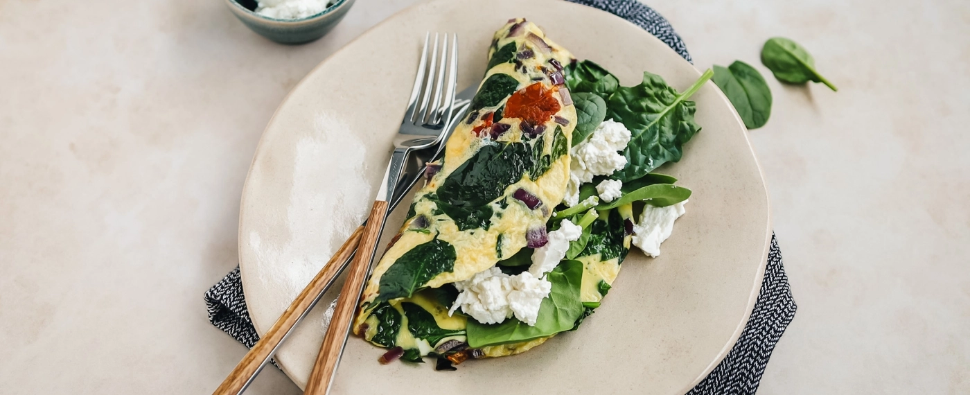 Omelet met spinazie & ricotta