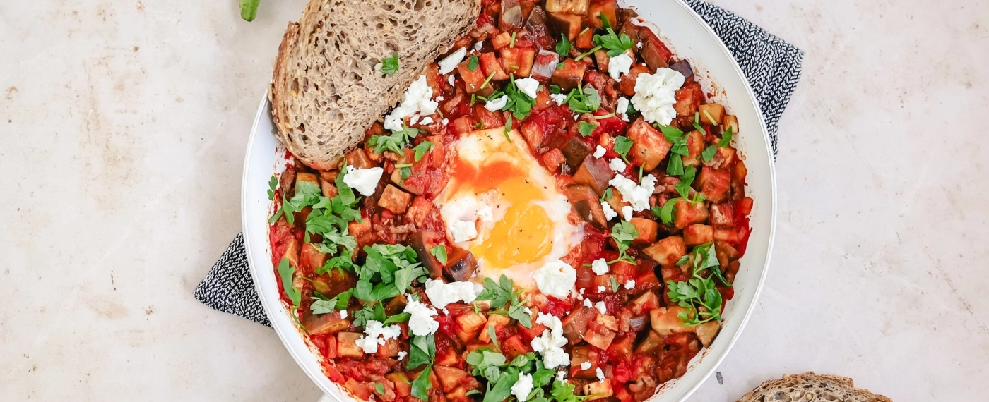 Shakshuka met gehakt & aubergine