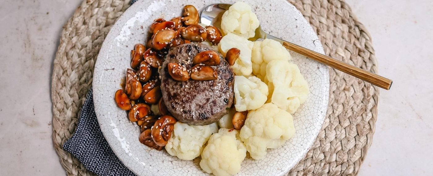 Bloemkool met ketjap champignons & tartaar