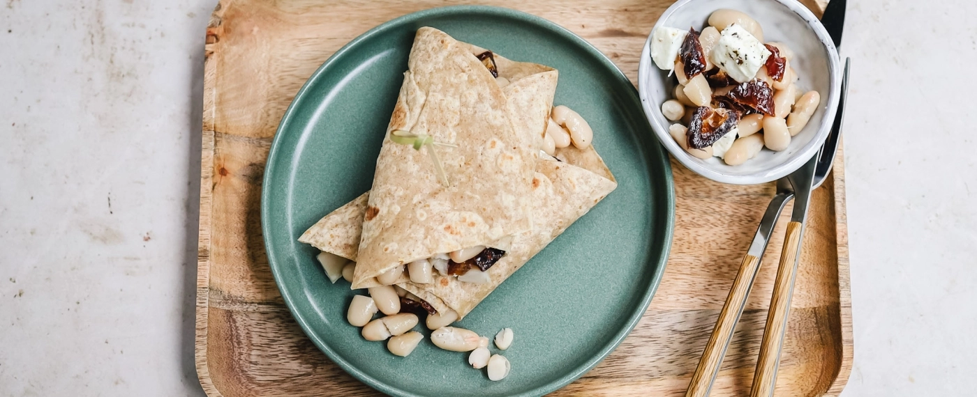 Wrap met cannellini bonensalade