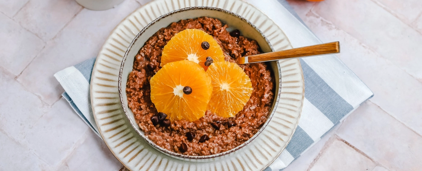 Chocolade havermout met sinaasappel