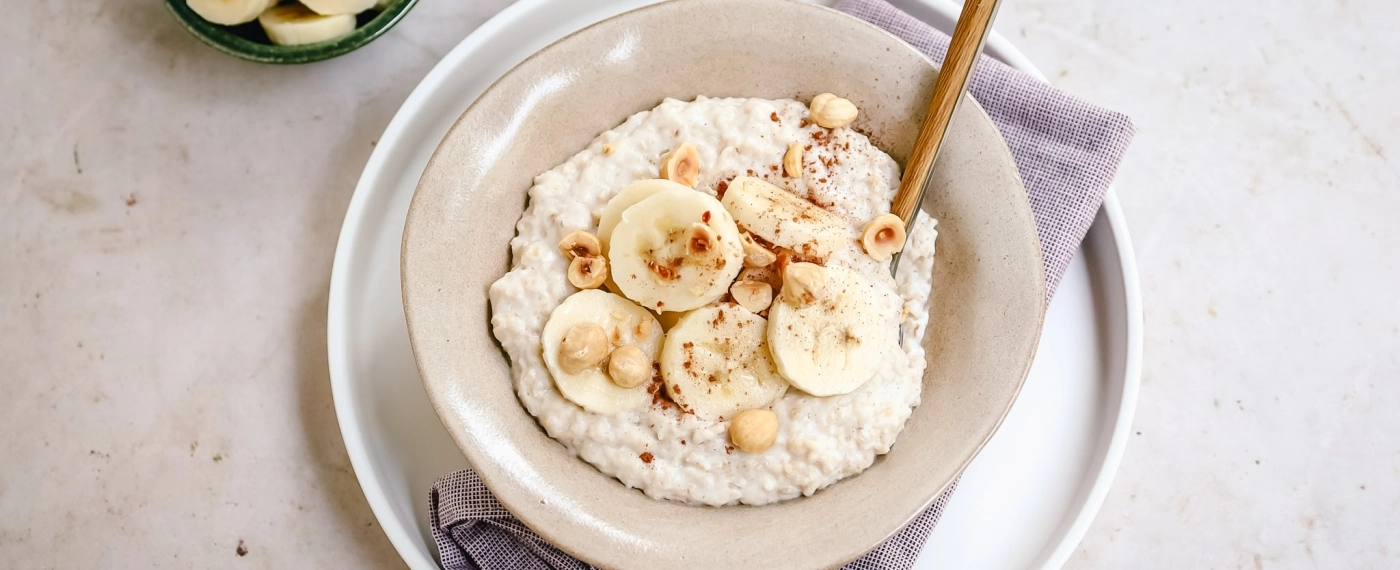 Havermout met ricotta & banaan