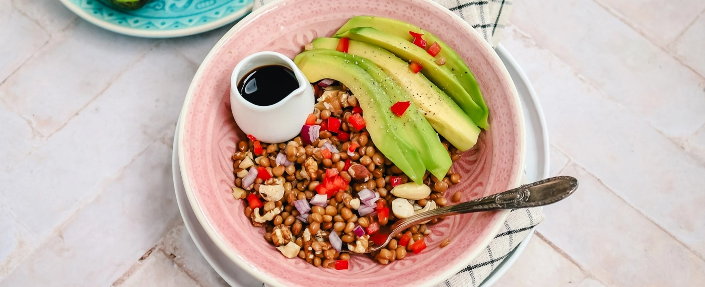 Linzensalade met noten & balsamicoazijn