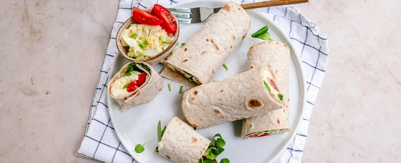 Wrap met eiersalade & tomaat