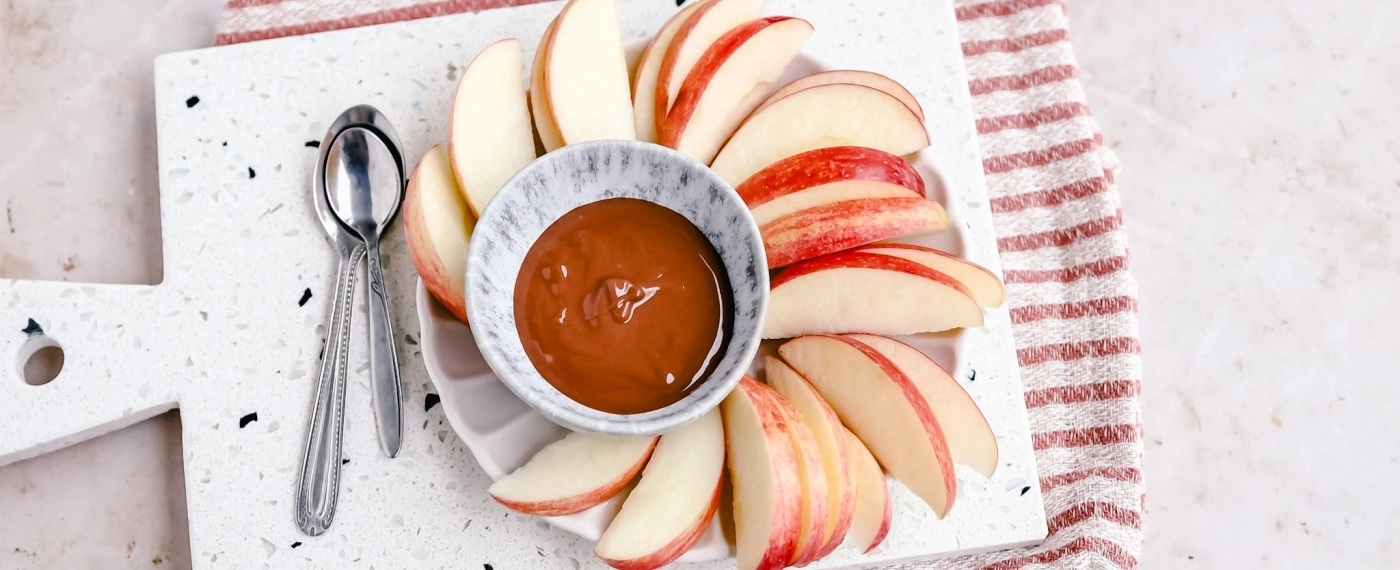 Appel met pure chocolade