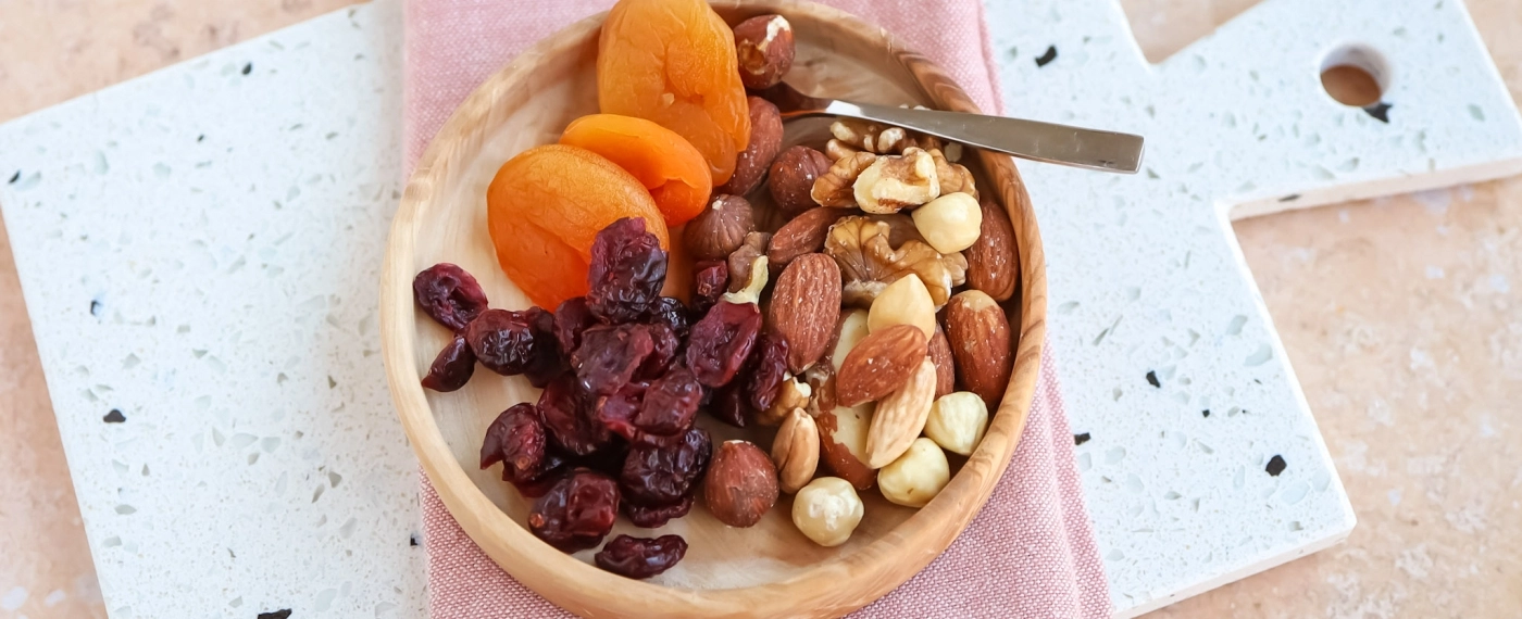 Noten met abrikozen & cranberry's