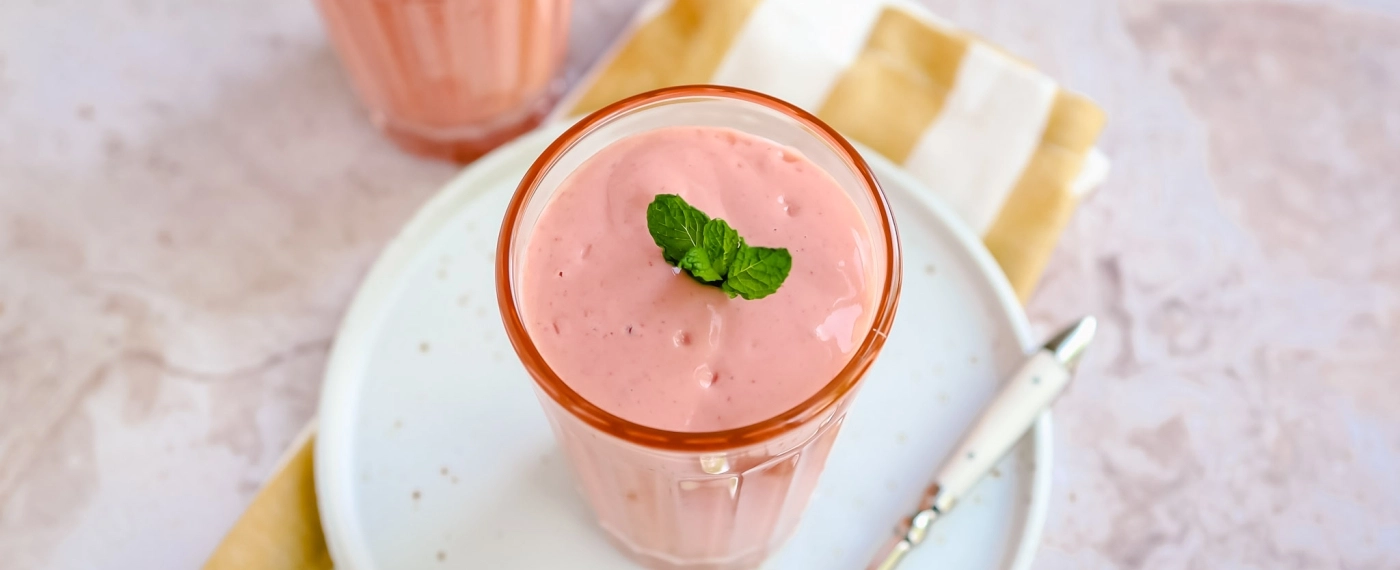 Ontbijt smoothie met frambozen