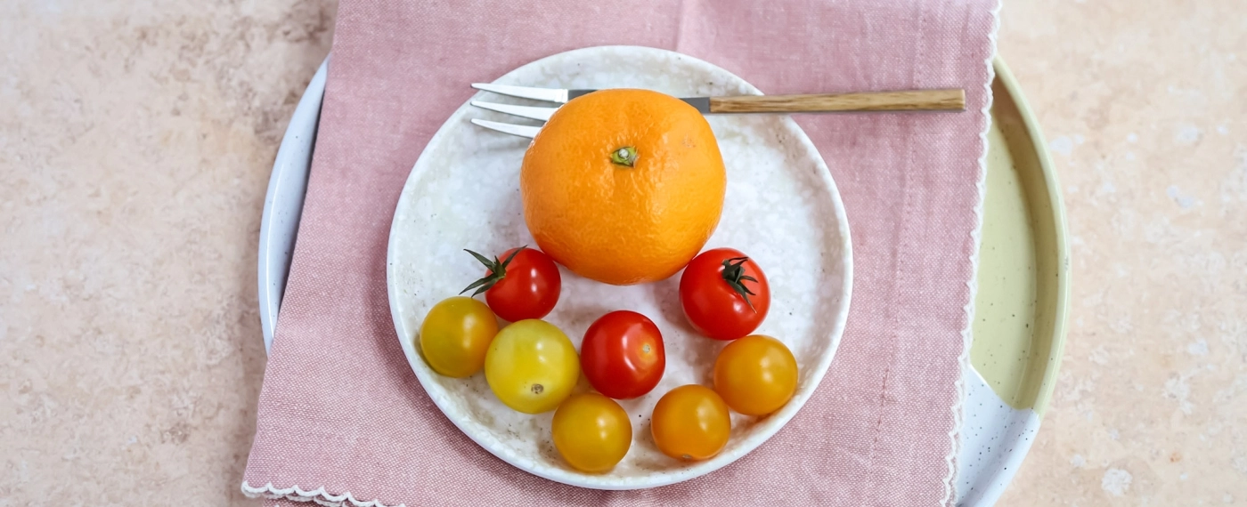Mandarijn met cherry tomaten