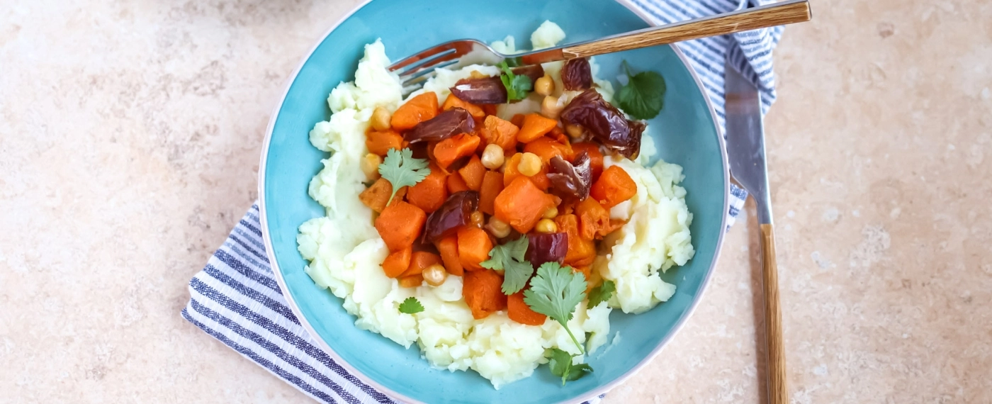 Stamppot met pompoen & kikkererwten