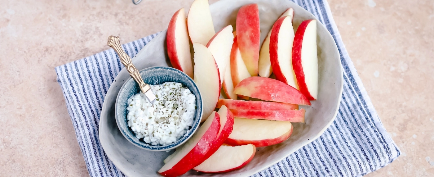 Partjes appel met cottage cheese