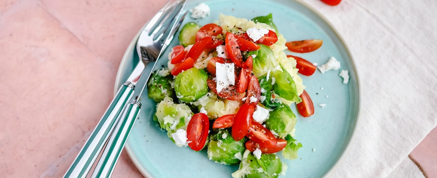 Stamppotje met spruitjes & geitenkaas