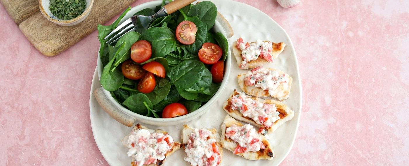 Kipfilet met bruschetta topping