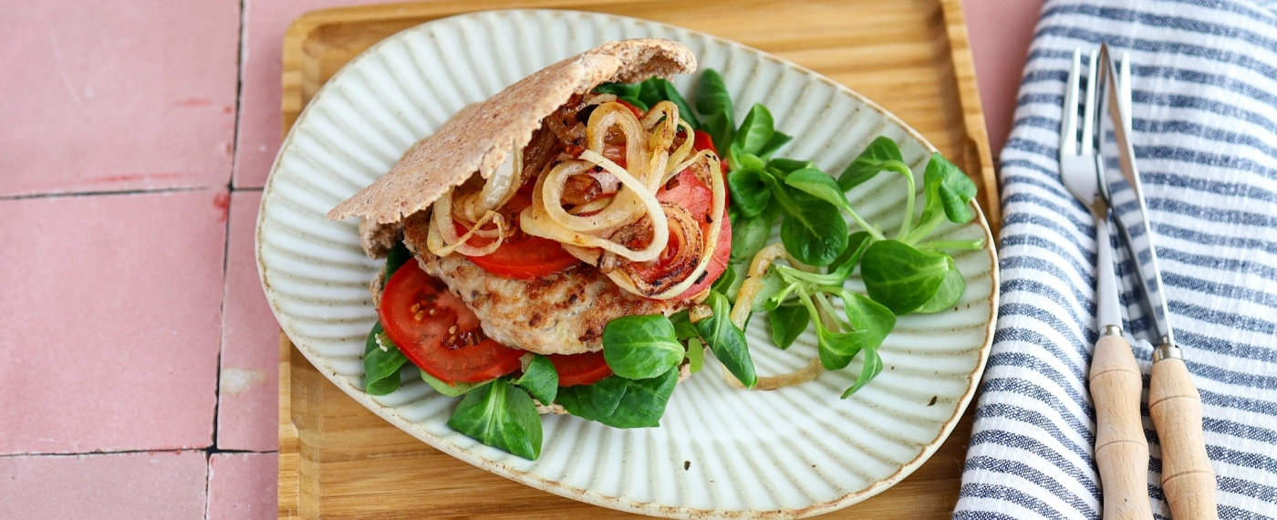 Pitabroodje kipburger