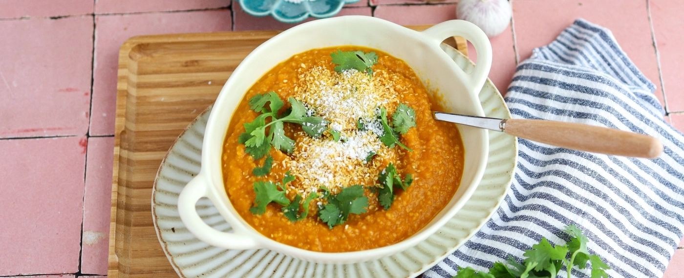 Wortelsoep met gember, kokos & couscous