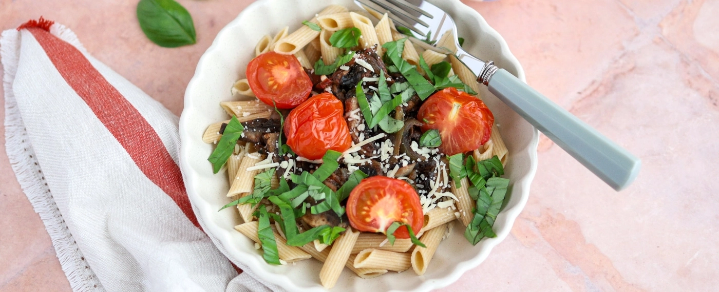 Penne met portobello & tomaat