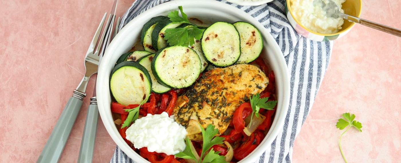 Kruidige kip met cottage cheese
