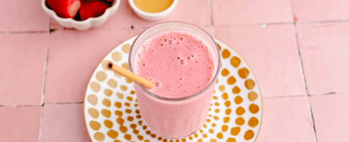 Aardbeien proteïne shake