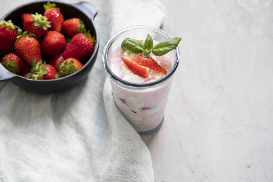 Aardbeienkwark met ricotta