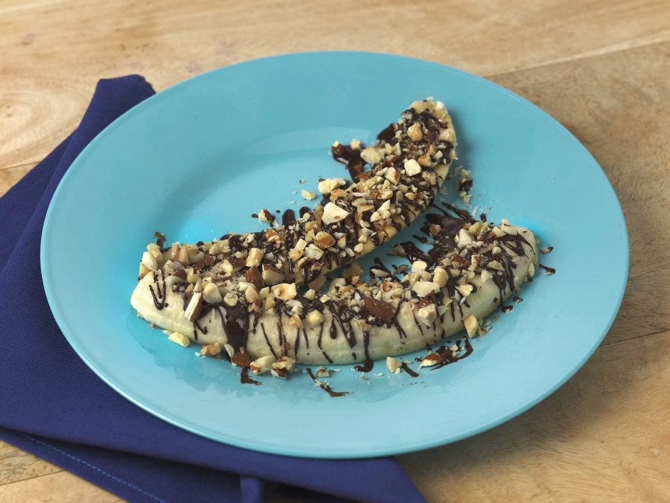 Banaan boot met pure chocolade & nootjes