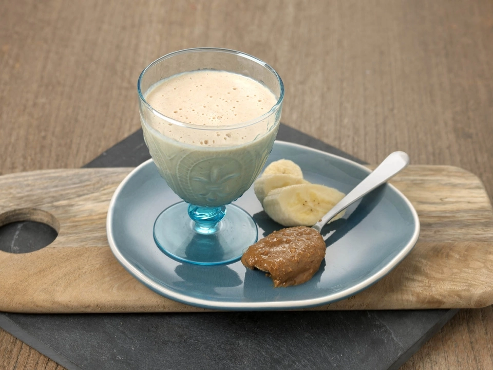 Bananenshake met pindakaas