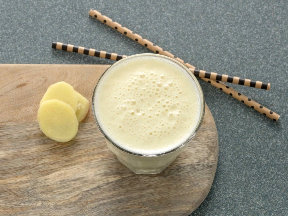 Eiwitshake met sinaasappel & gember