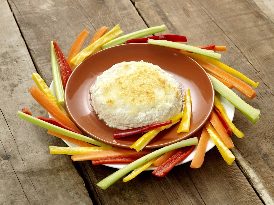 Gegratineerde cottage cheese met groenten