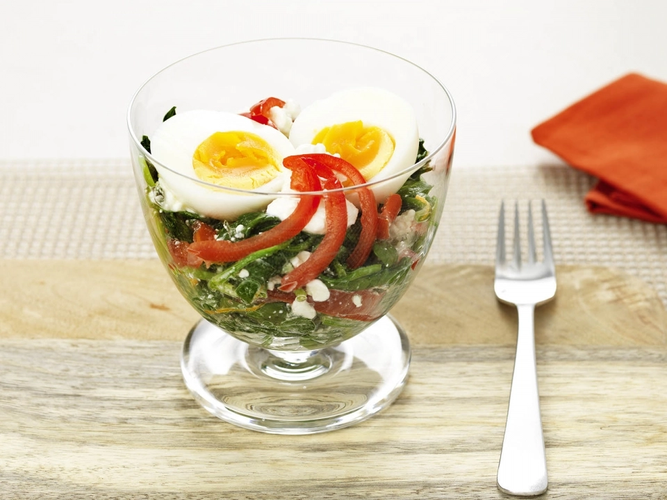 Super gezond eitje met spinazie & cottage cheese